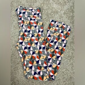 LuLaRoe OS Leggings NWOT Gray Multicolor Abstract Floral